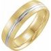 Grooved Comfort-Fit Half Round Band with Brush Finish