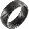 Stepped-Edge Damascus Comfort-Fit Flat Band
