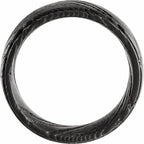 Stepped-Edge Damascus Comfort-Fit Flat Band