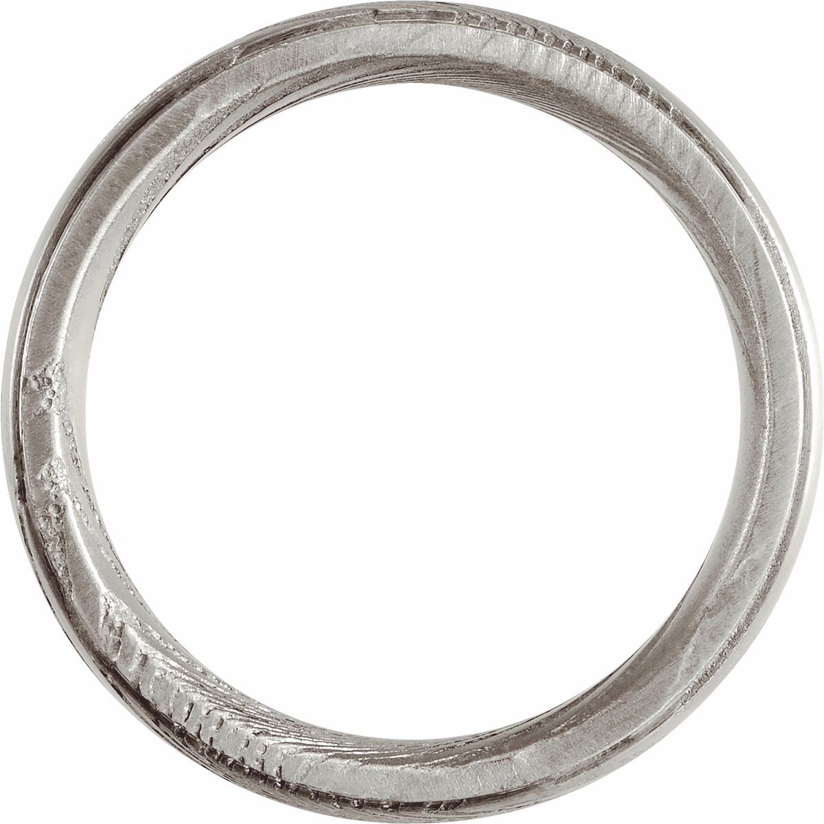 Damascus Steel Patterned Flat Edge Band