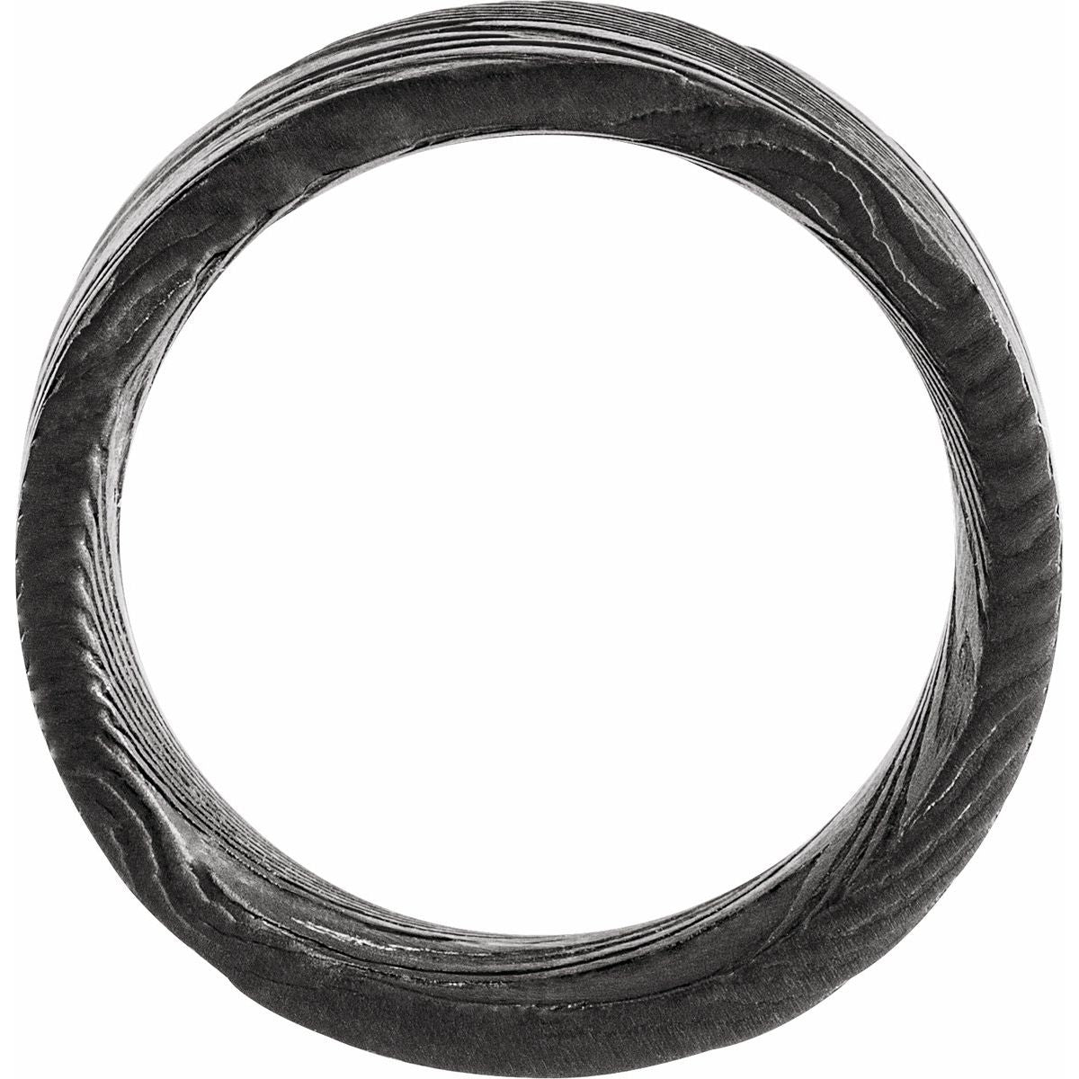 Damascus Steel Patterned Flat Band