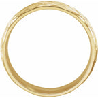 Tree Bark-Inspired Comfort-Fit Flat Band with Bead Blast Finish