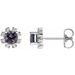 Round 4-Prong Halo-Style Earrings