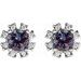 Round 4-Prong Halo-Style Earrings