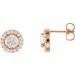 Round 4-Prong Halo-Style Earrings