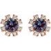 Round 4-Prong Halo-Style Earrings