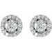 Round 4-Prong Halo-Style Earrings