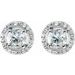 Round 4-Prong Halo-Style Earrings