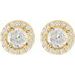 Round 4-Prong Halo-Style Earrings