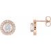 Round 4-Prong Halo-Style Earrings