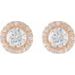Round 4-Prong Halo-Style Earrings