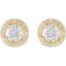 Round 4-Prong Halo-Style Earrings