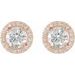 Round 4-Prong Halo-Style Earrings