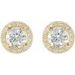 Round 4-Prong Halo-Style Earrings