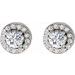 Round 4-Prong Halo-Style Earrings
