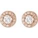 Round 4-Prong Halo-Style Earrings