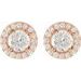 Round 4-Prong Halo-Style Earrings