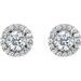 Round 4-Prong Halo-Style Earrings