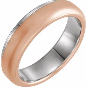 Single Sided Stepped-Edge Comfort-Fit Flat Band with Brush Finish