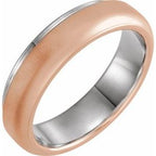 Single Sided Stepped-Edge Comfort-Fit Flat Band with Brush Finish