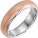 Single Sided Stepped-Edge Comfort-Fit Flat Band with Brush Finish