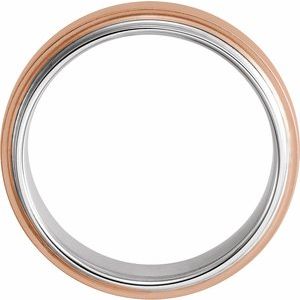 Single Sided Stepped-Edge Comfort-Fit Flat Band with Brush Finish