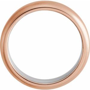 Single Sided Stepped-Edge Comfort-Fit Flat Band with Brush Finish