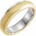 Single Sided Stepped-Edge Comfort-Fit Flat Band with Brush Finish