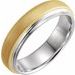 Single Sided Stepped-Edge Comfort-Fit Flat Band with Brush Finish