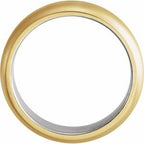 Single Sided Stepped-Edge Comfort-Fit Flat Band with Brush Finish