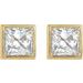 Square Bezel-Set Stud Earrings