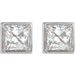 Square Bezel-Set Stud Earrings