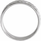 Stepped-Edge Comfort-Fit Flat Band with Matte Hammer Finish