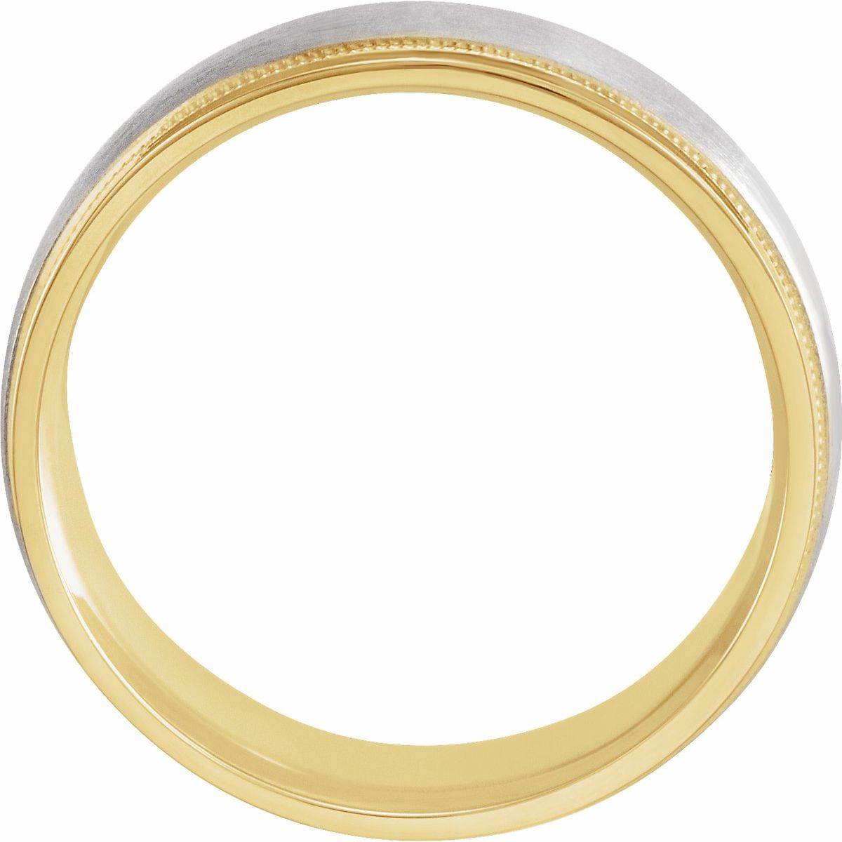 Milgrain Edge Comfort-Fit Flat Band with Matte Finish