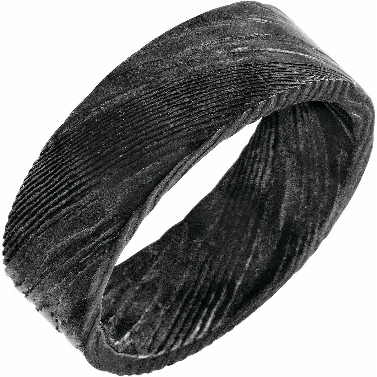 Damascus Steel Patterned Flat Band