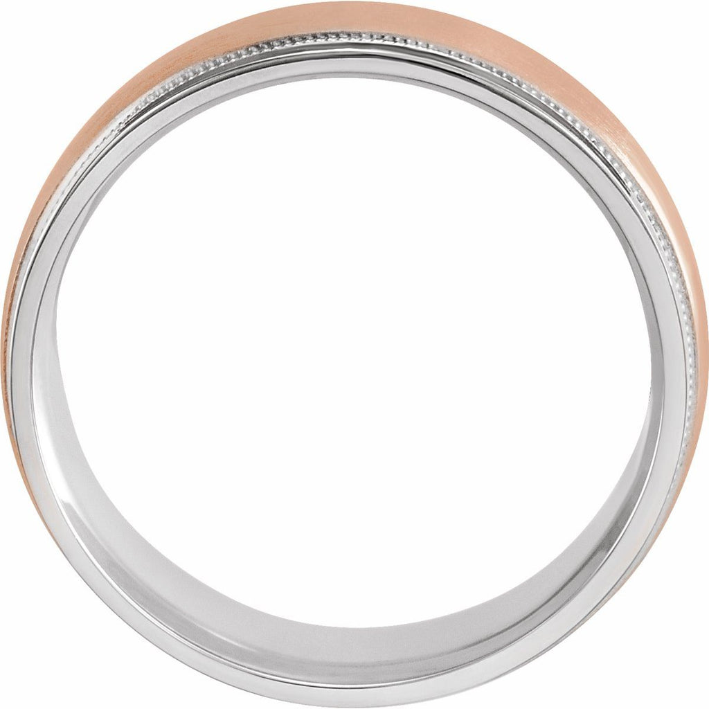 Milgrain Edge Comfort-Fit Flat Band with Matte Finish