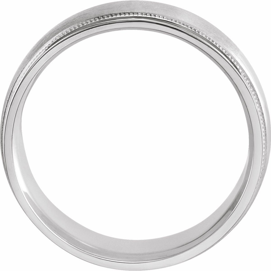Milgrain Edge Comfort-Fit Flat Band with Matte Finish
