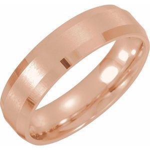 Beveled-Edge Comfort-Fit Flat Band with Satin Finish