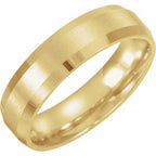 Beveled-Edge Comfort-Fit Flat Band with Satin Finish