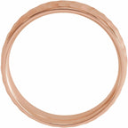 Stepped-Edge Comfort-Fit Flat Band with Matte Hammer Finish
