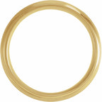 Beveled-Edge Grooved Comfort-Fit Half Round Band