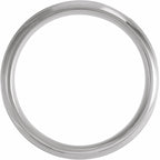 Beveled-Edge Grooved Comfort-Fit Half Round Band