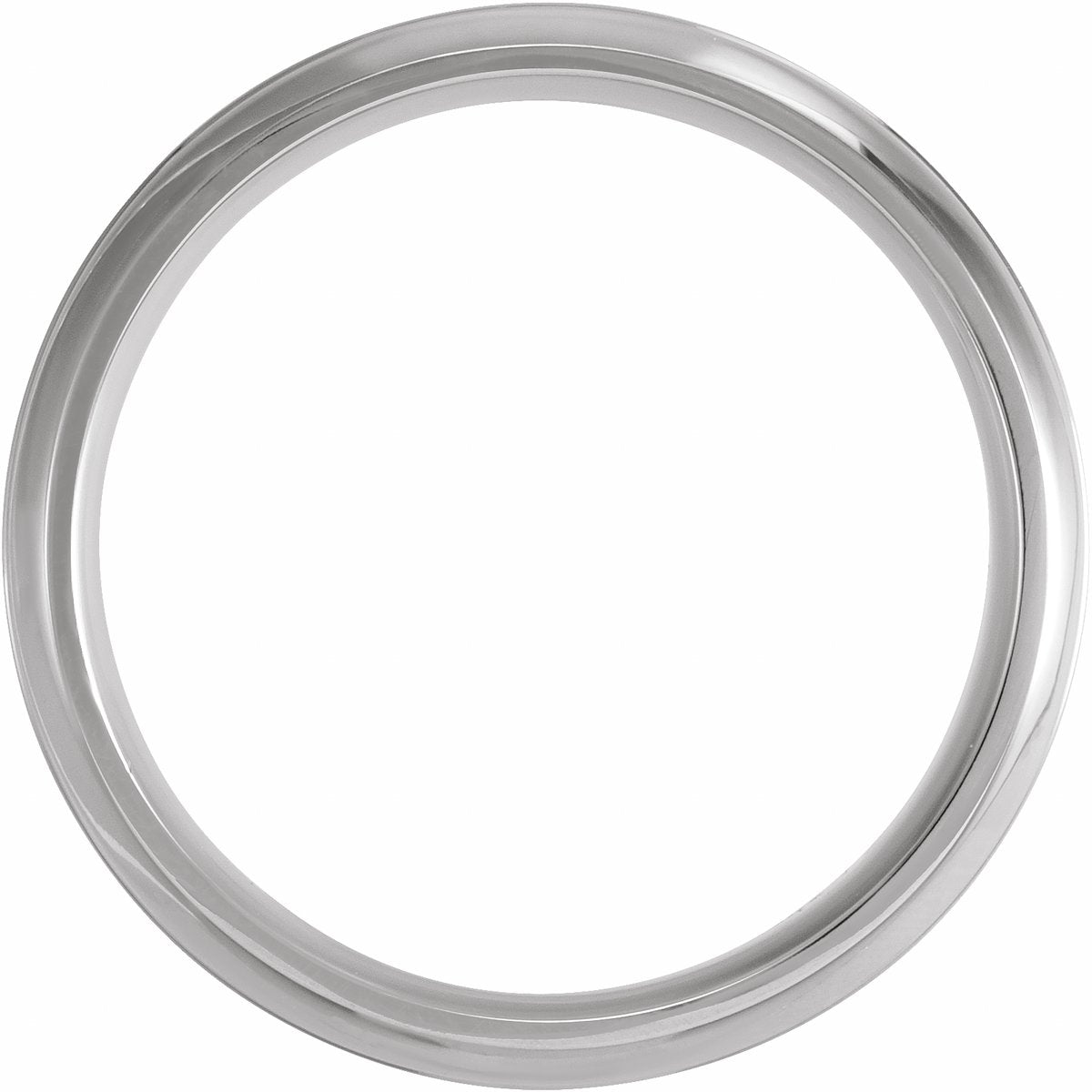 Beveled-Edge Grooved Comfort-Fit Half Round Band