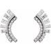 Baguette Accented Fan Earrings