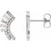 Baguette Accented Fan Earrings