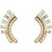 Baguette Accented Fan Earrings