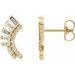 Baguette Accented Fan Earrings