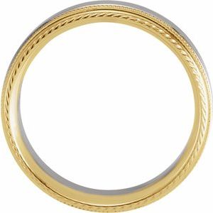 Milgrain Rope Stepped-Edge Comfort-Fit Band
