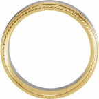 Milgrain Rope Stepped-Edge Comfort-Fit Band