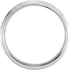 Stepped-Edge Milgrain Grooved Comfort-Fit Half Round Band with Satin Finish